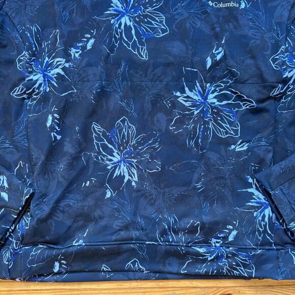Columbia blue floral long sleeve high neck thermal shirt SIZE XL - Picture 3 of 4